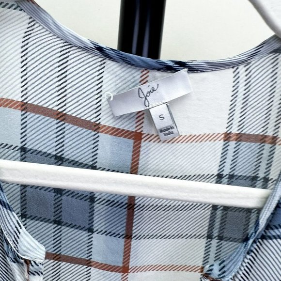 Joie Silk Plaid Button Down shirt - Picture 2 of 6